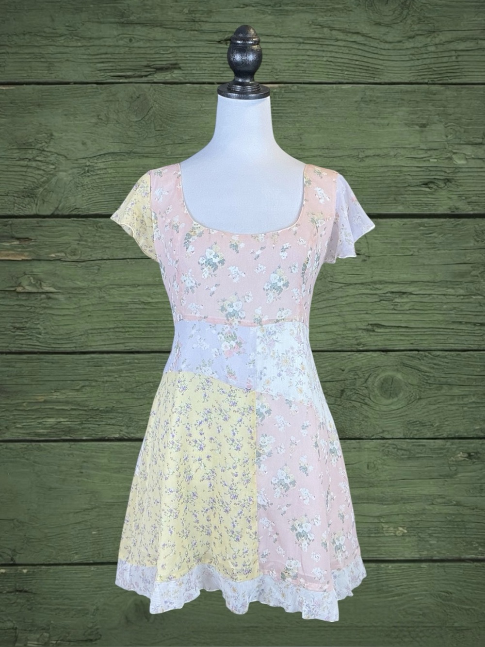 Dolls Kill dELiA*s NWT Mini Dress Floral Patchwork Tie Back Cottagecore XL
